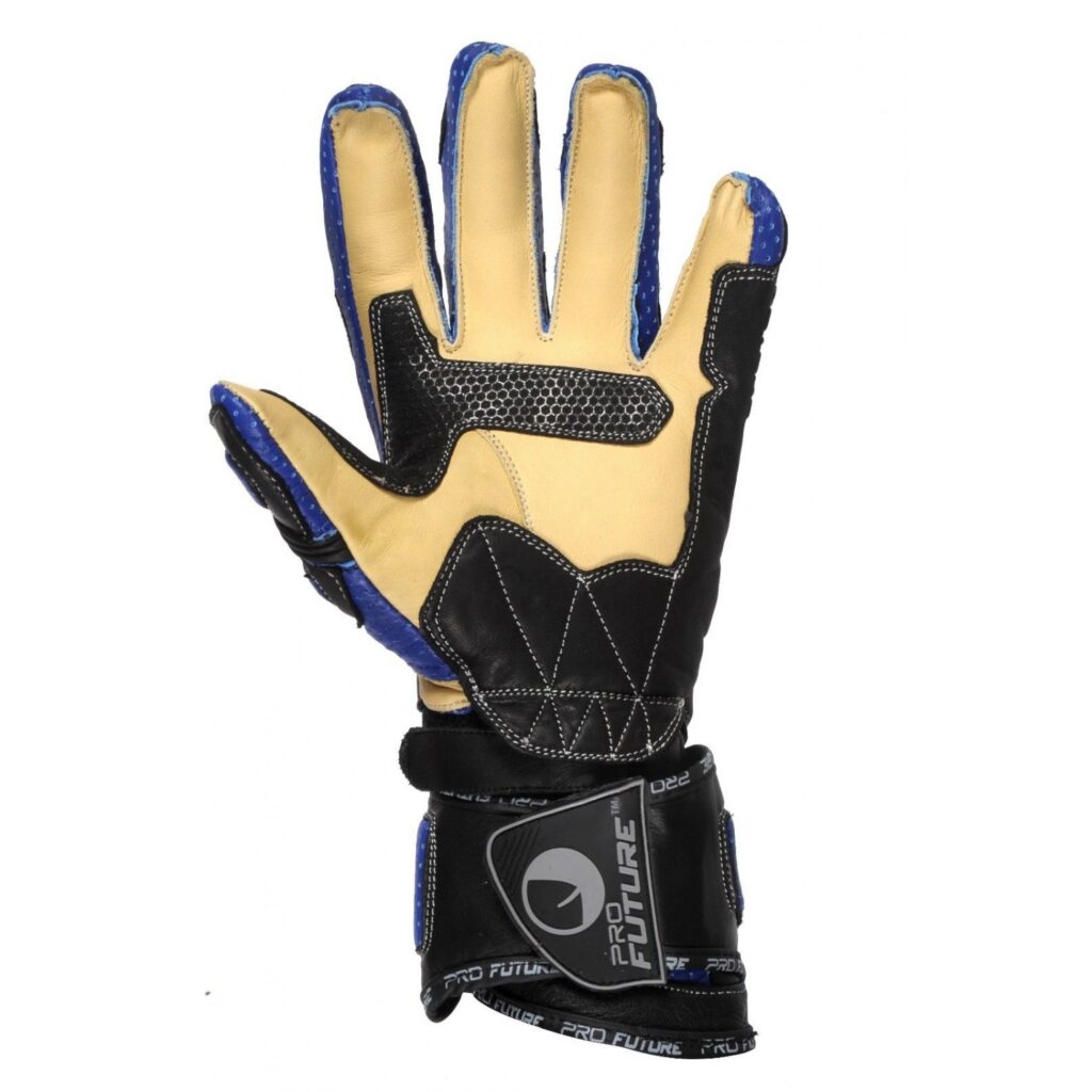 Motorcycle Racing Leather Gloves-blue